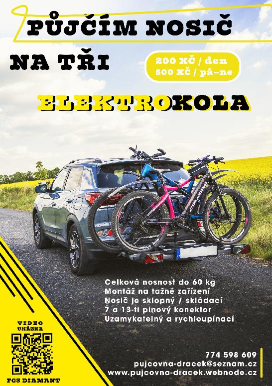 Ceník a parametry nosiče na tři elektrokola